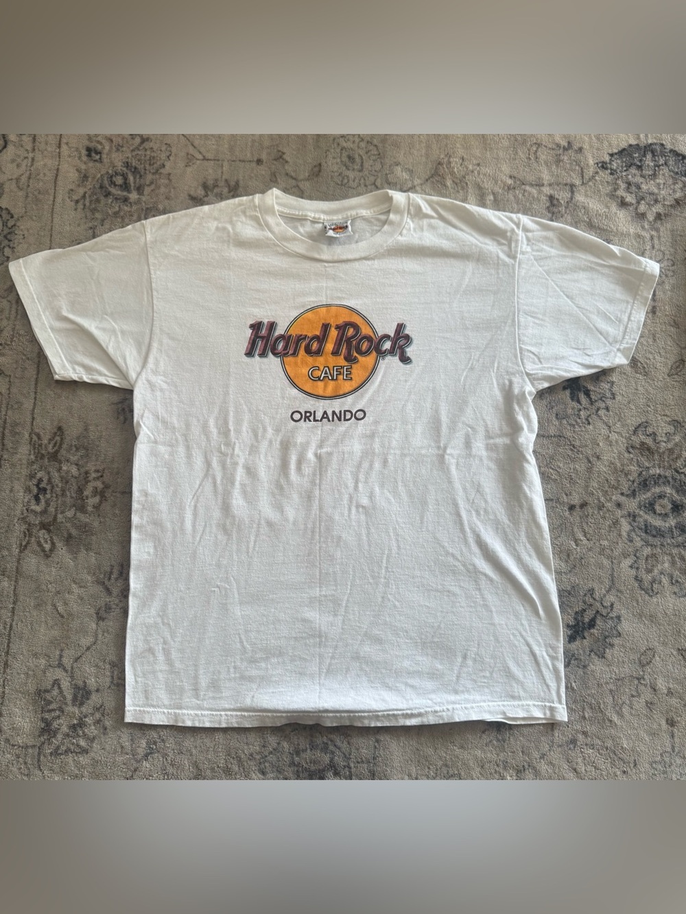 Hard Rock Cafe White T-Shirt with Orange Logo - Orlando